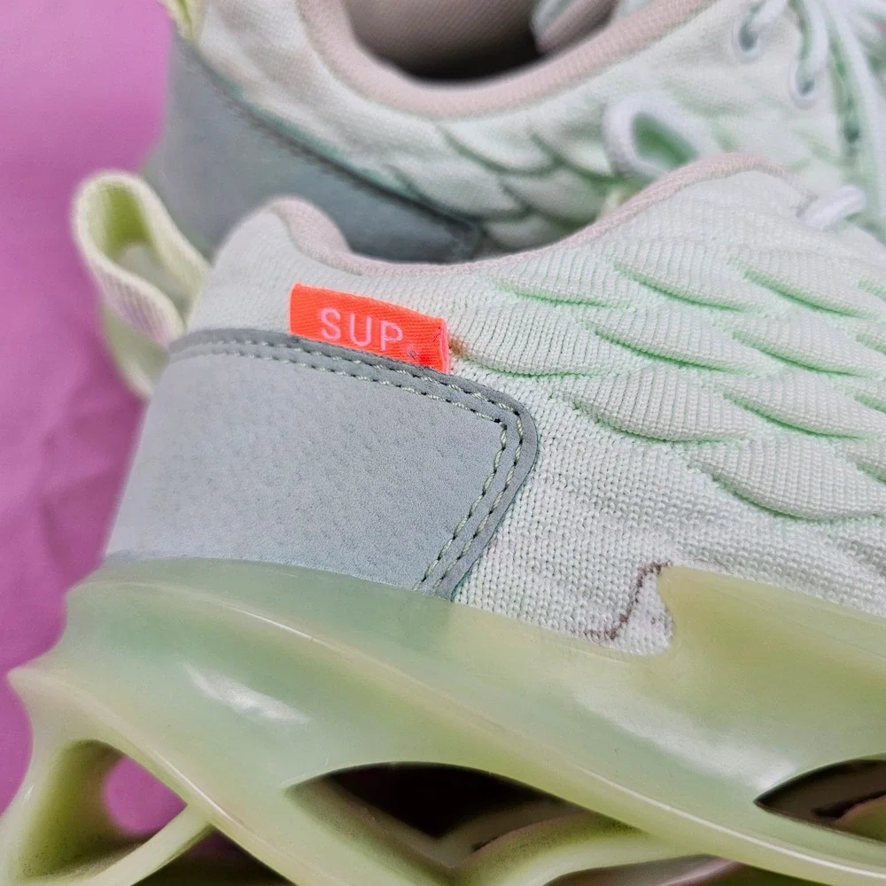 SupSport Mint Green Lace‎ Up Sneakers Running Shoes Size 39 Unique Spiral Sole